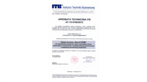 System uszczelnień okiennych Tremco-illbruck z aprobatą ITB