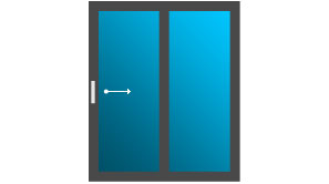 Drzwi balkonowe odstawno-przesuwne PAS - schemat A Witraż PK76 Innovo