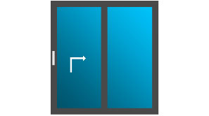 Drzwi balkonowe unoszone-przesuwne HST - schemat A Witraż PK76 Innovo