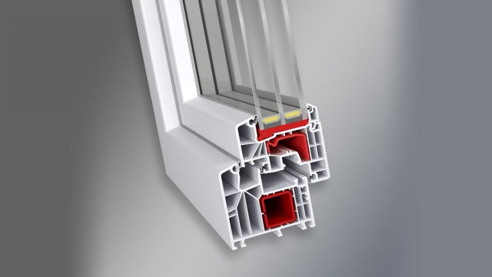 Aluplast IDEAL 8000 system profili PVC - okno przekrój