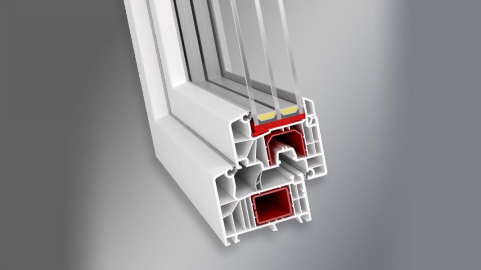 Aluplast Intertec 85 mm system profili PVC - okno przekrój