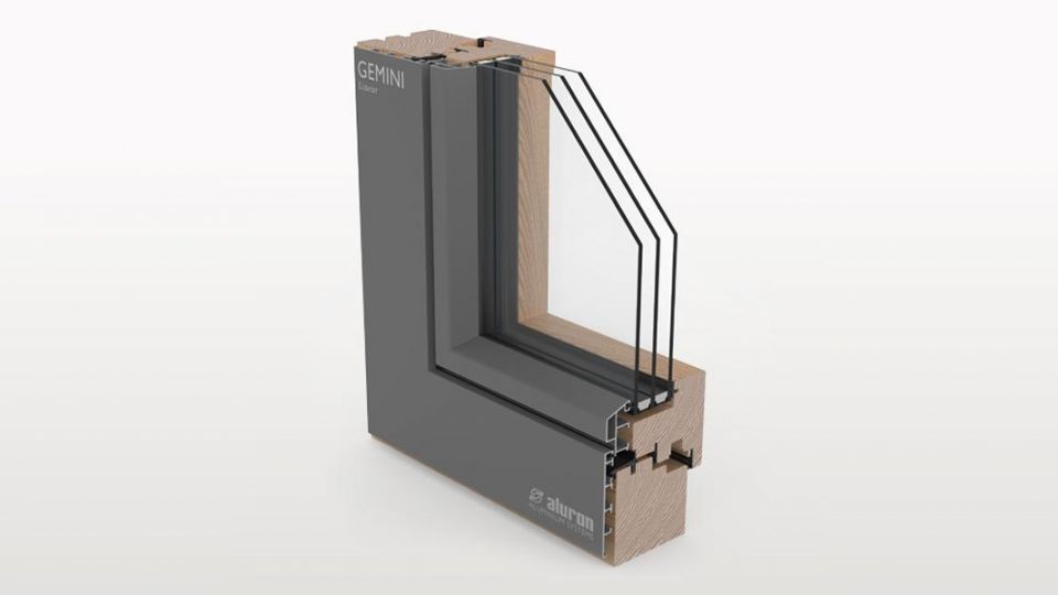 Aluron Gemini Linear okno drewniano-aluminiowe