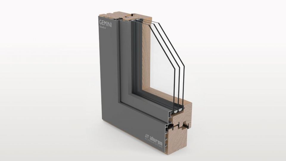 Aluron Gemini Quadrat okno drewniano-aluminiowe