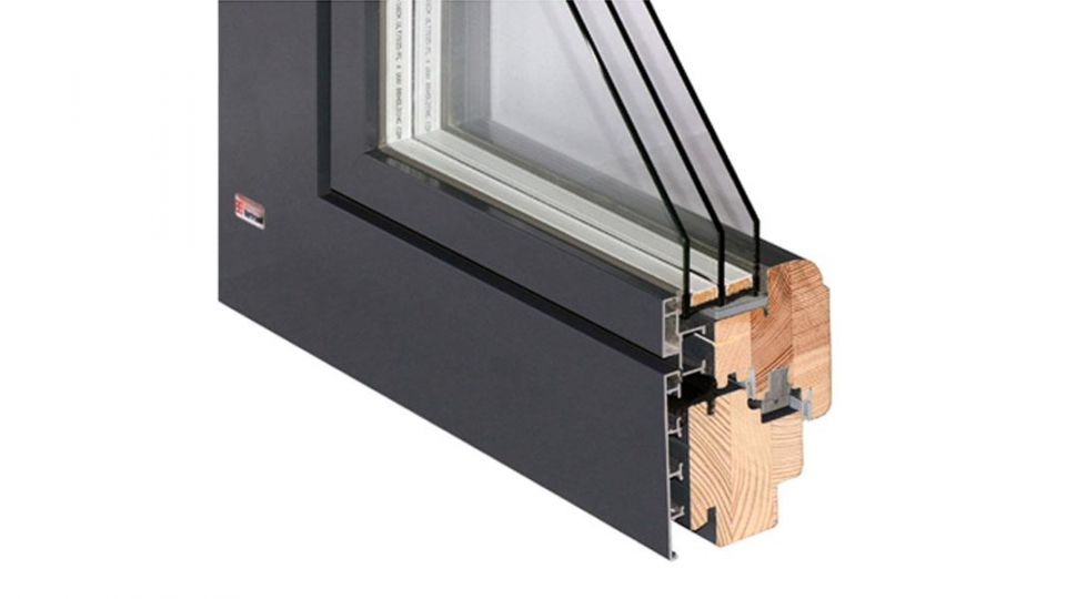 Okno drewniano-aluminiowe Bertrand ALUTREND QUADRAT FB