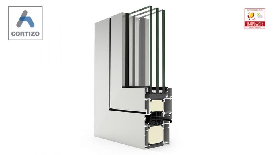 Okno Cortizo COR 80 Industrial PassivHaus system okien aluminiowych do domów pasywnych