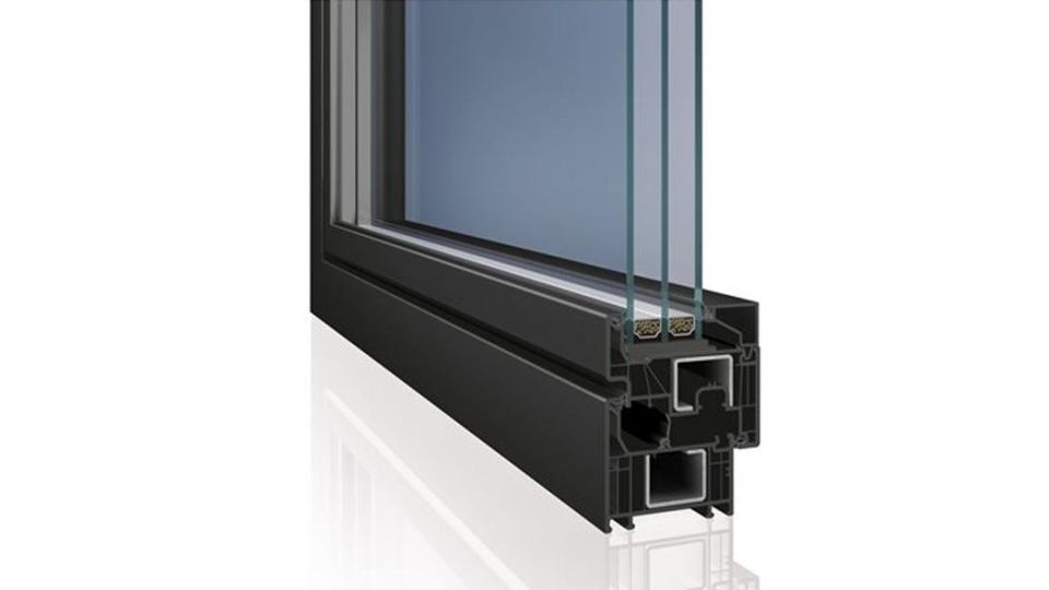 Deceuninck Elegant system profili okiennych PVC - okno przekrój