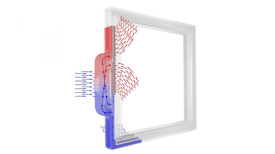 Mechanizm wentylacji I-tec w oknie Internorm