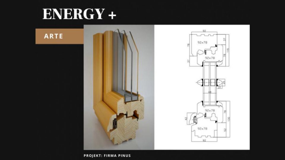 Pinus Energy+ Arte okno drewniane