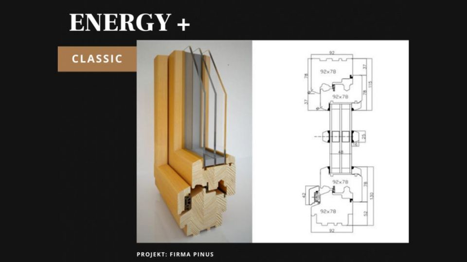 Pinus Energy+ Classic okno drewniane