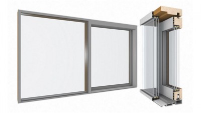 Słowińscy - drewniano-aluminiowe drzwi przesuwne tarasowe HS model Horyzont