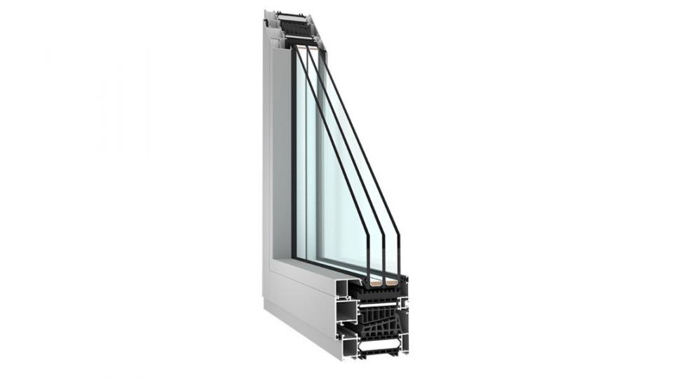 Aluminiowe okno Sonarol MB-104 dedykowane do domów energooszczędnych i pasywnych