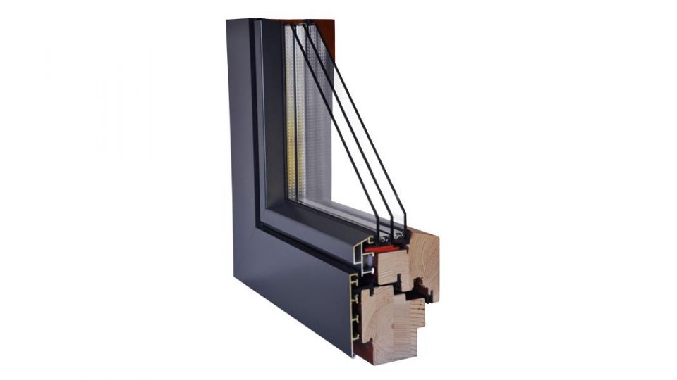 Wegiel Gemini Linear okno drewniano-aluminiowe