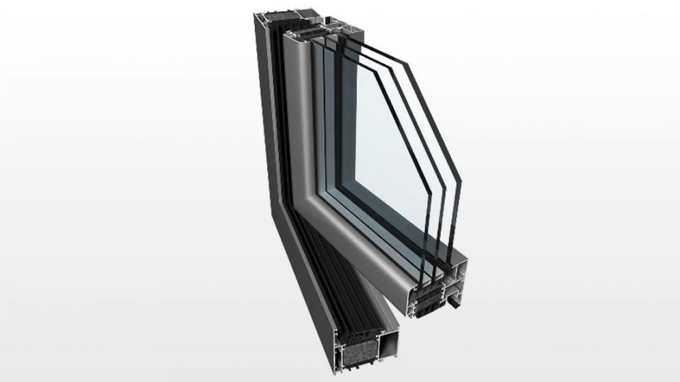Energooszczędne okno aluminiowe Witraż Ponzio PE 78N HI